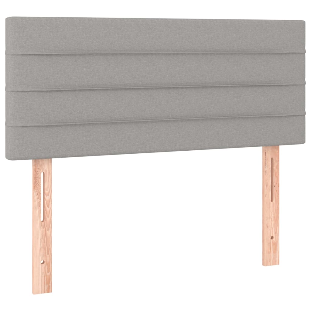 Box Spring Bed with Mattress Light Grey 80 x 200 cm Fabric