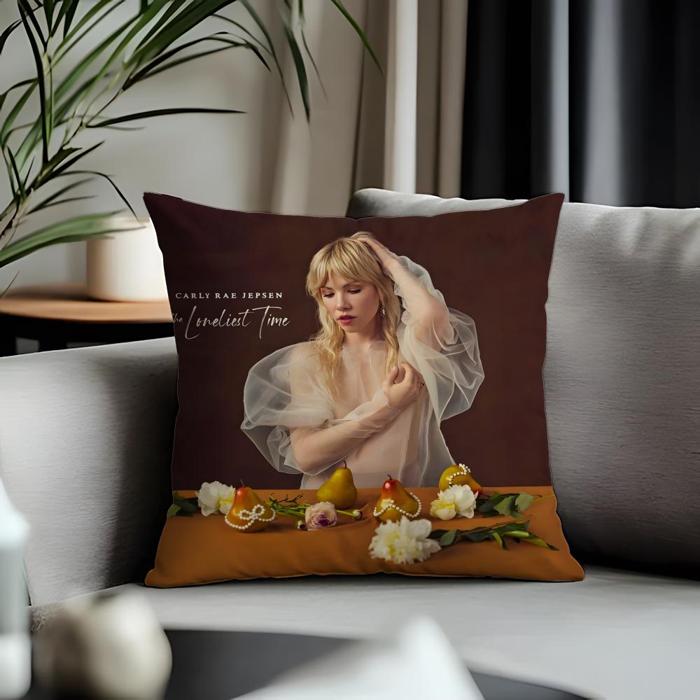 Fashion Ccarly Rae Jepsenful Cushion Cover Antidustmite Pillowcase Invisible Zipper Silky Short Plush Sofa Cushion Cover