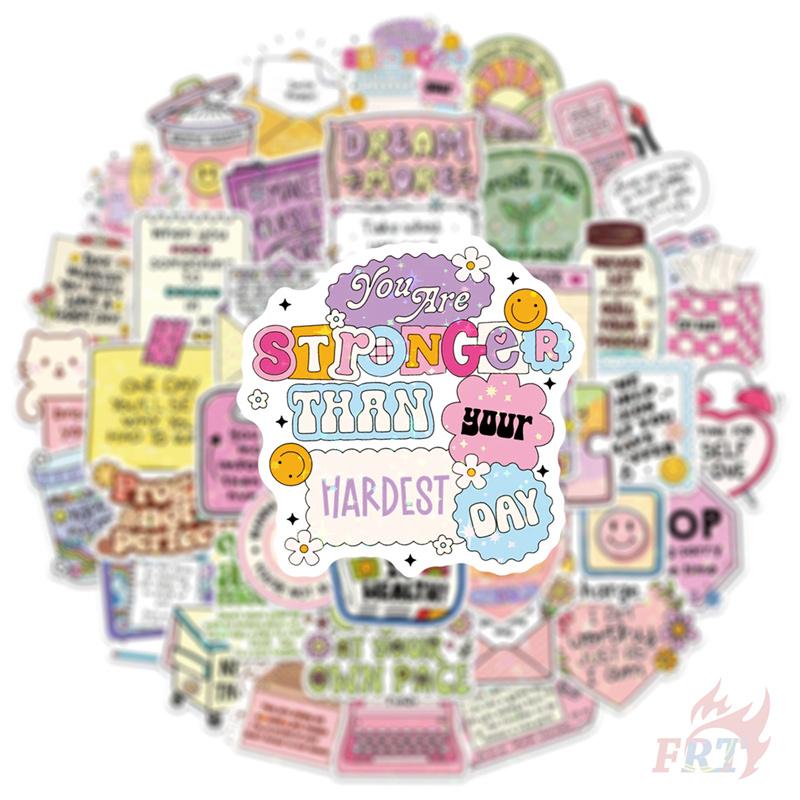50Pcs/Set Funny Healing Phrase Series 01 Shiny Stickers DIY Fashion Waterproof Doodle Decals Stickers