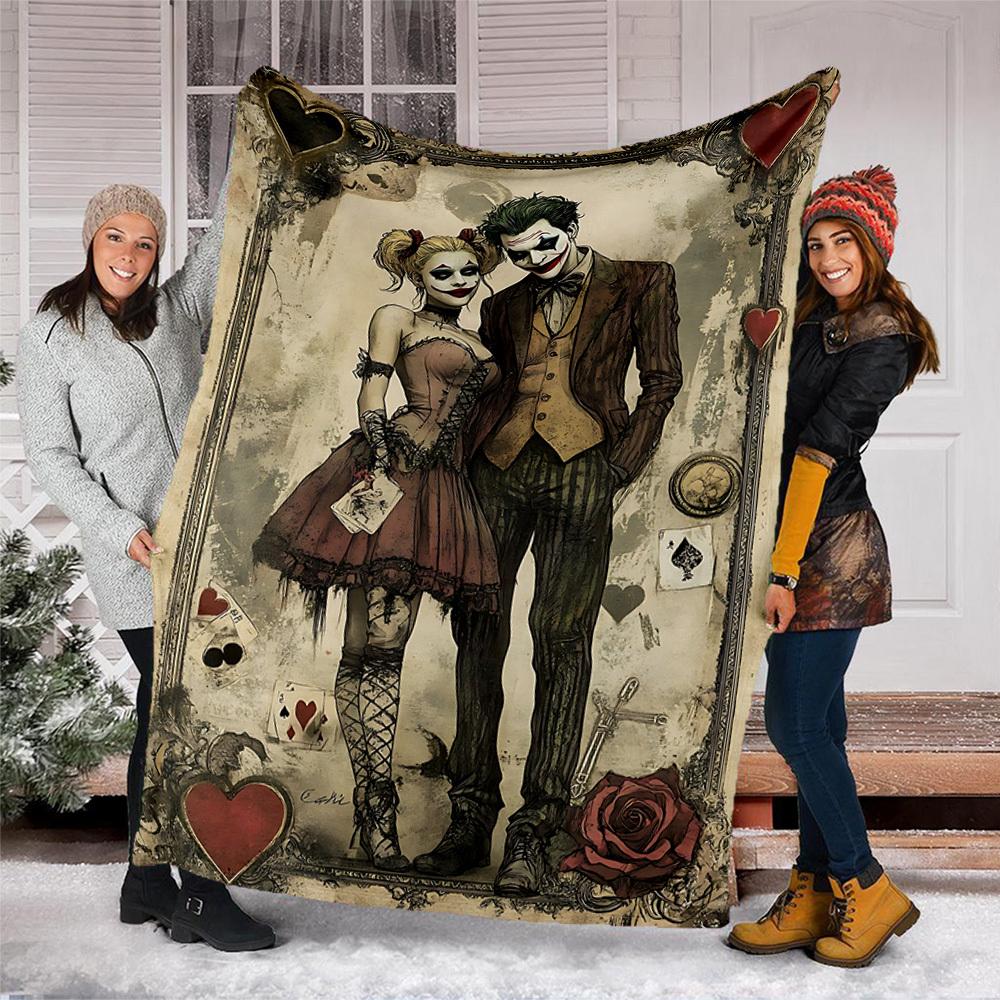 1 шт. Джокер, Харли Квинн Наружное фланелевое одеяло Подарок для мальчиков, девочек, взрослых, семьи, друзей