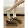 Коричневые велюровые утолщенные на толстой подошве полуботинки Birkenstocks для женщин, зимняя теплая верхняя одежда, нескользящие, снежные, хлопковые