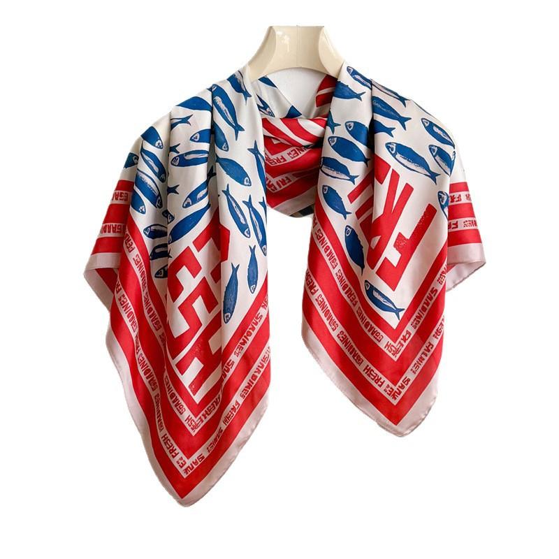 Niche literary and artistic oil painting simulation silk high-end large square scarf silk scarf printing shawl scarf sunscreen scarf headscarf scarf