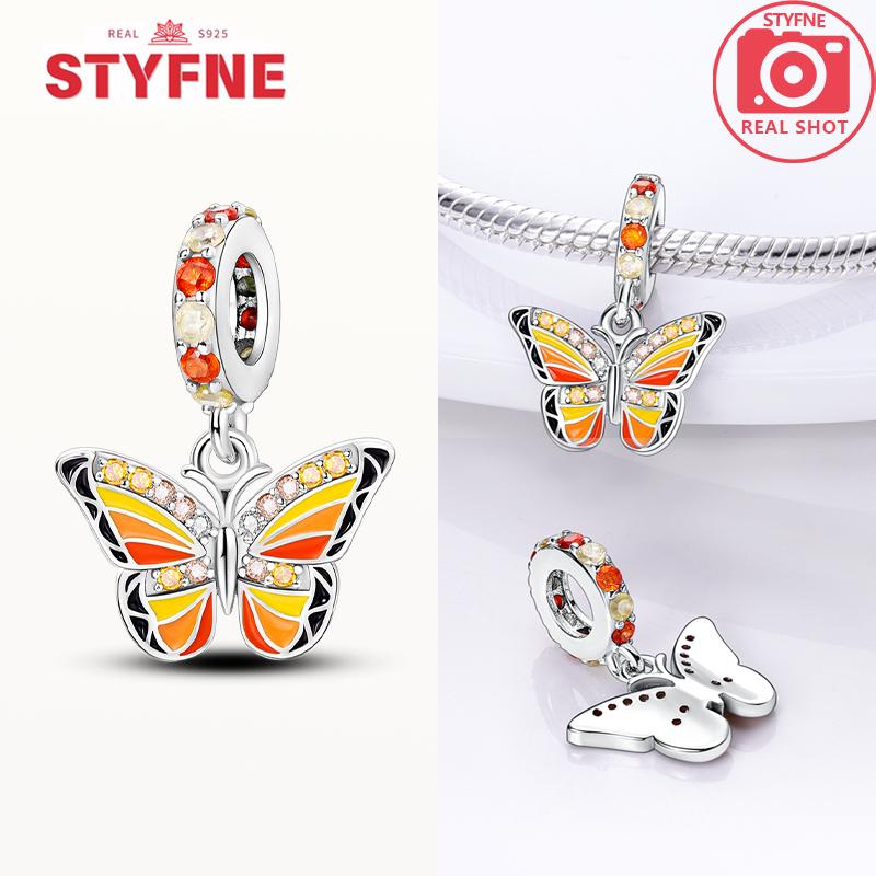 New Silver 925 Blue Dragonfly Butterfly Charms Beads Fit Bracelet for Women DIY Fine Jewelry Accessories Beads Gifts