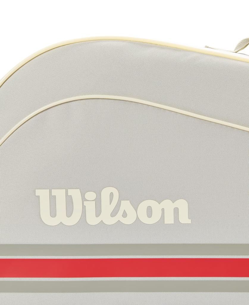 Теннисная сумка WILSON 2025 Team до 3 ракеток - Овсяный/Красный (Держит ракетки)