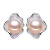 Серьги геометрической формы с натуральным жемчугом