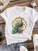 (Asian Size) Trend Cute 90s Sweet Women Tee Top Clothing Casual Flower Fashion Short Sleeve T Shirt Print Lady Female Graphic T-shirt