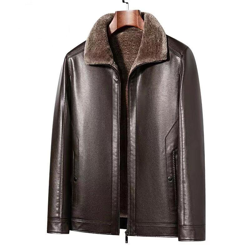 Осенне-зимняя куртка Fur As One из мужской кожи, утепленная и подбитая, мотоциклетная кожаная куртка, шуба для мужчин