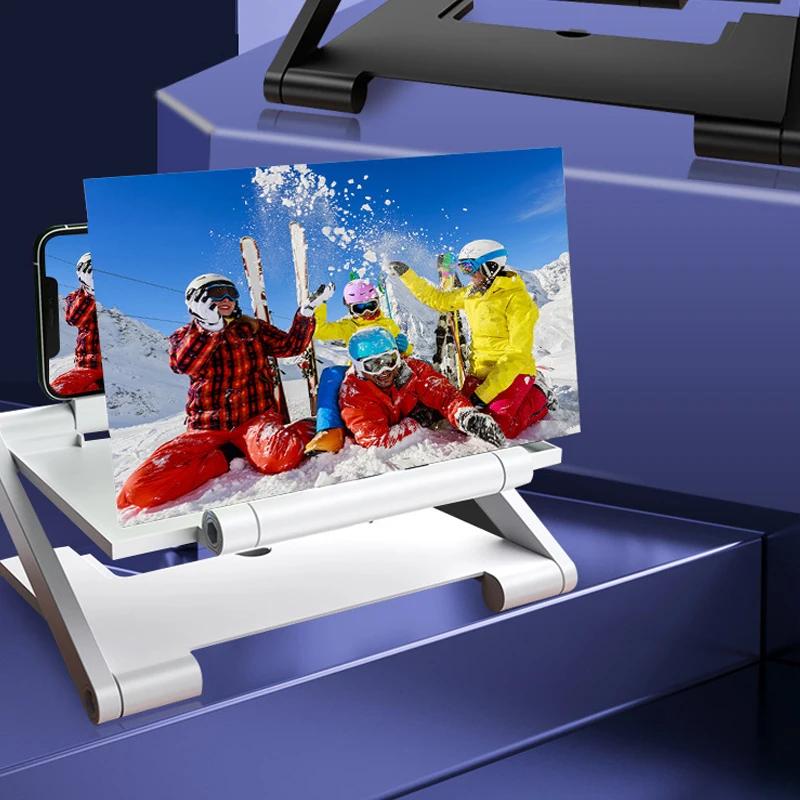 10-дюймовый 3D усилитель экрана Мобильный телефон Экран Видео Увеличитель HD Расширитель Проектор Смартфон Дисплей Увеличительный Кронштейн