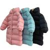 Зимняя новая детская куртка-пуховик из белого утиного пуха, выше колена, толстая хлопковая куртка для мальчиков и девочек с капюшоном