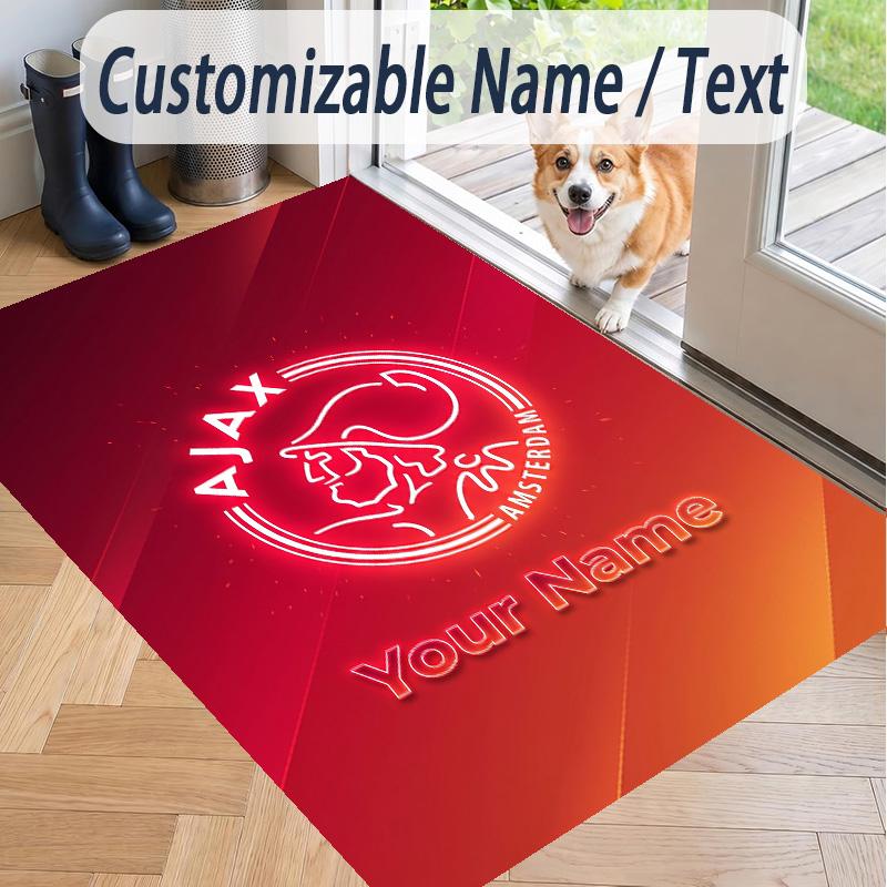 Custom Text Printed Rug Ajax Amsterdam Non Slip Floor Carpet For Home Room Decor