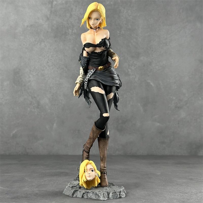 30cm Android 18 Action Figure Anime Gk Collectible Model Toys PVC Ornaments Glamour Glitter Lazuli Figurine Statue