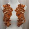Crystal Embroidered Patch Sequin Floral Applique Rhinestone Beaded Fabric Corset Bodice