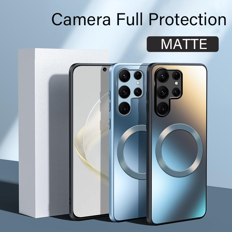 Силиконовый матовый магнитный чехол AG для Samsung Galaxy S22 S23 S24 Ultra Plus Magsafe, чехол для беспроводной зарядки