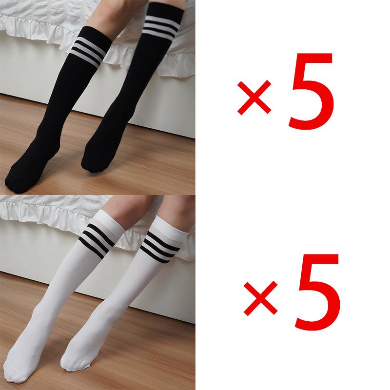 10 пар женских черно-белых носков, милые бархатные носки-гольфы в стиле лолита, однотонные носки до колена, модные кавайные носки для косплея, сексуальные чулки