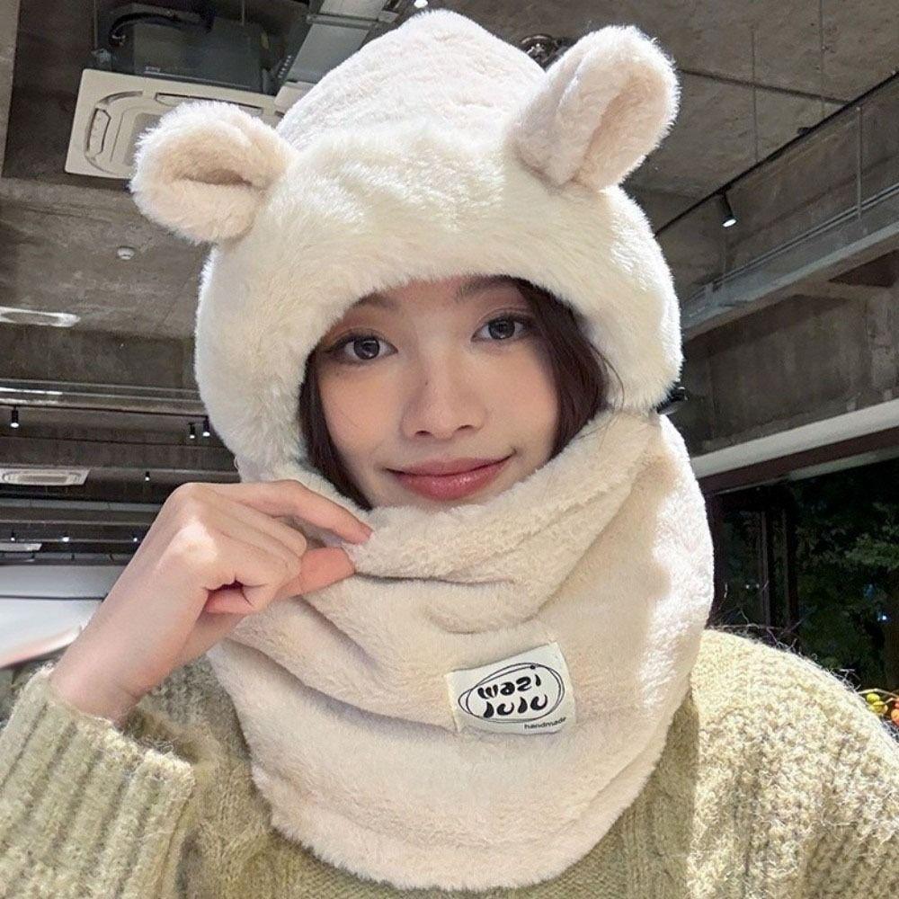 Anti-cold Winter Integrated Scarf Cap 4 in 1 Cold Proof Scarf Versatile Pullover Mask Cap Cycling