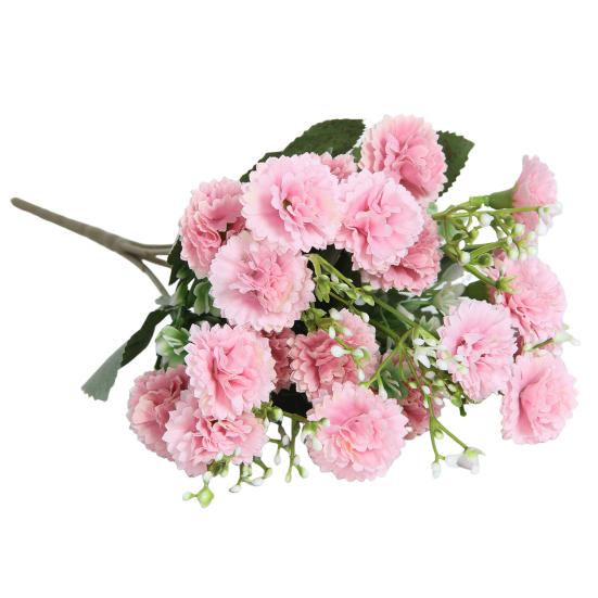 Искусственная гвоздика 20 головок, реалистичные искусственные шелковые цветы, свадебная вечеринка, домашний офис, центральный элемент стола, искусственные цветочные растения, украшение ветки