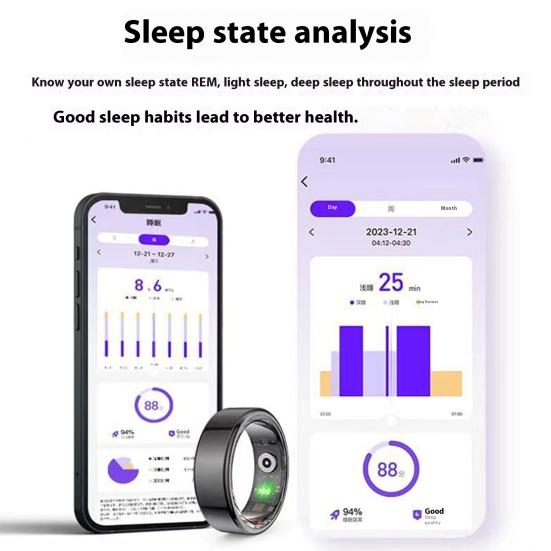 Умное кольцо фитнес-трекер с отслеживанием движения IP68 водонепроницаемый Bluetooth-совместимый монитор сна трекер здоровья кольцо