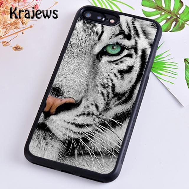 Krajews Animal White Tiger Pattern Phone Case Cover For iPhone 17 Air 16 15 14 plus 12 13 pro max coque Fundas