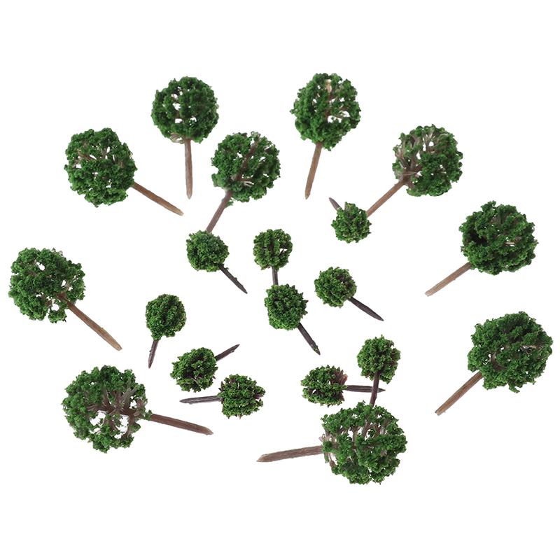 20 Pcs Shrub Vegetation Military Scene Sand Table Landscape Tree Model Deor