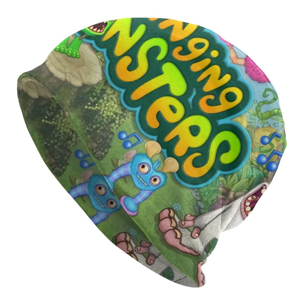 Зимняя теплая шапочка с изображением моих поющих монстров, женская шапка с напуском, модная шапка-бини в стиле аниме с героями мультфильмов, уличные лыжные шапочки с черепами, шапки