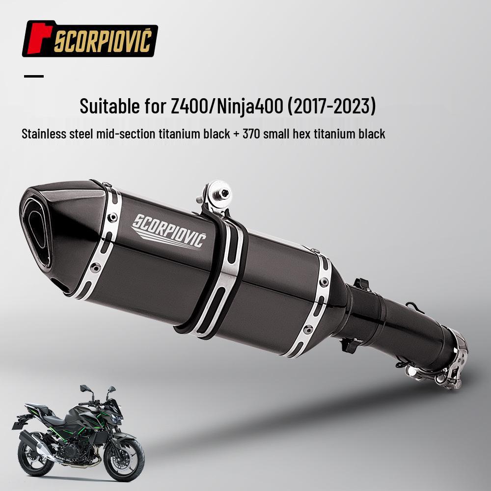 Нержавеющая Сталь Средняя Труба Выхлопа для Ninja 400 Z400, Неразрушающая Установка для Моделей 2017-2023