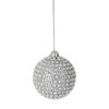 Boules De Noël - Set De 6 - Argenté - Strass - 6 Cm De Diamètre