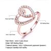 Umcho Zircon Rose Gold Color Heart-shaped Forever Love Heart Fashion Party Wedding Jewelry