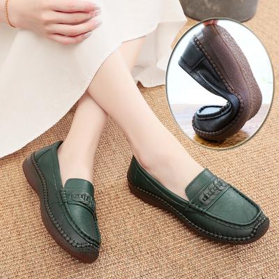 Женская обувь ручной работы из натуральной кожи, удобная, с мягкой подошвой, с круглым носком, одинарная обувь, роскошные лоферы из коровьей кожи, повседневные женские лоферы