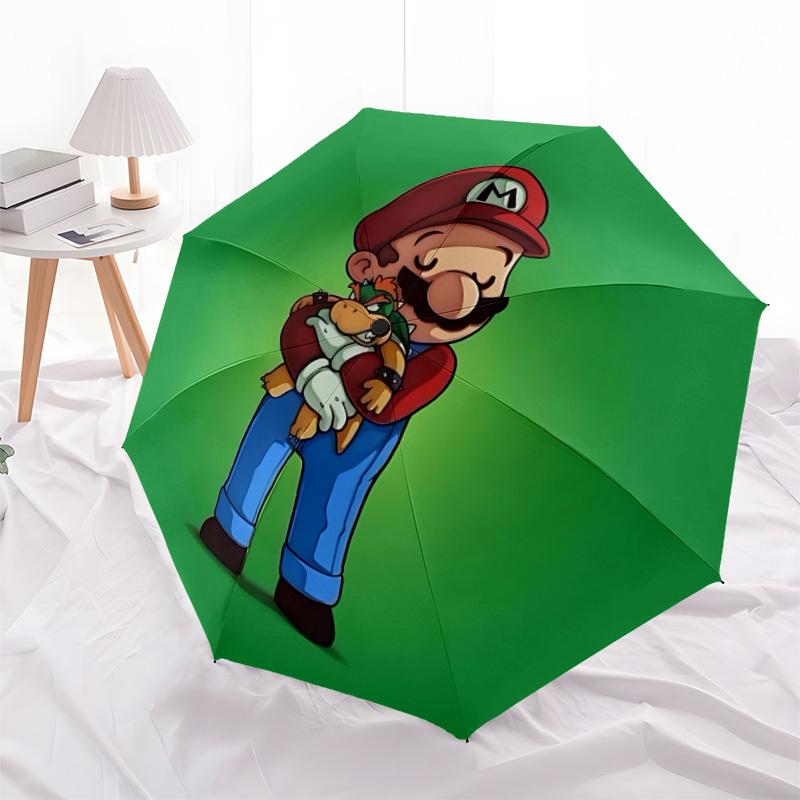 1PC Mario Auto Open/Close Cute Umbrella - Compact Travel Umbrella, 8-Rib Heavy-Duty Construction, Ideal Gift a0828120