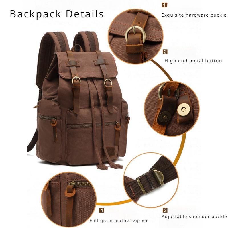 Мужской рюкзак в европейском и американском стиле в стиле ретро, ​​новая холщовая сумка на плечо, уличная дорожная сумка для компьютера, школьные ранцы для мальчиков, подарок на День отца