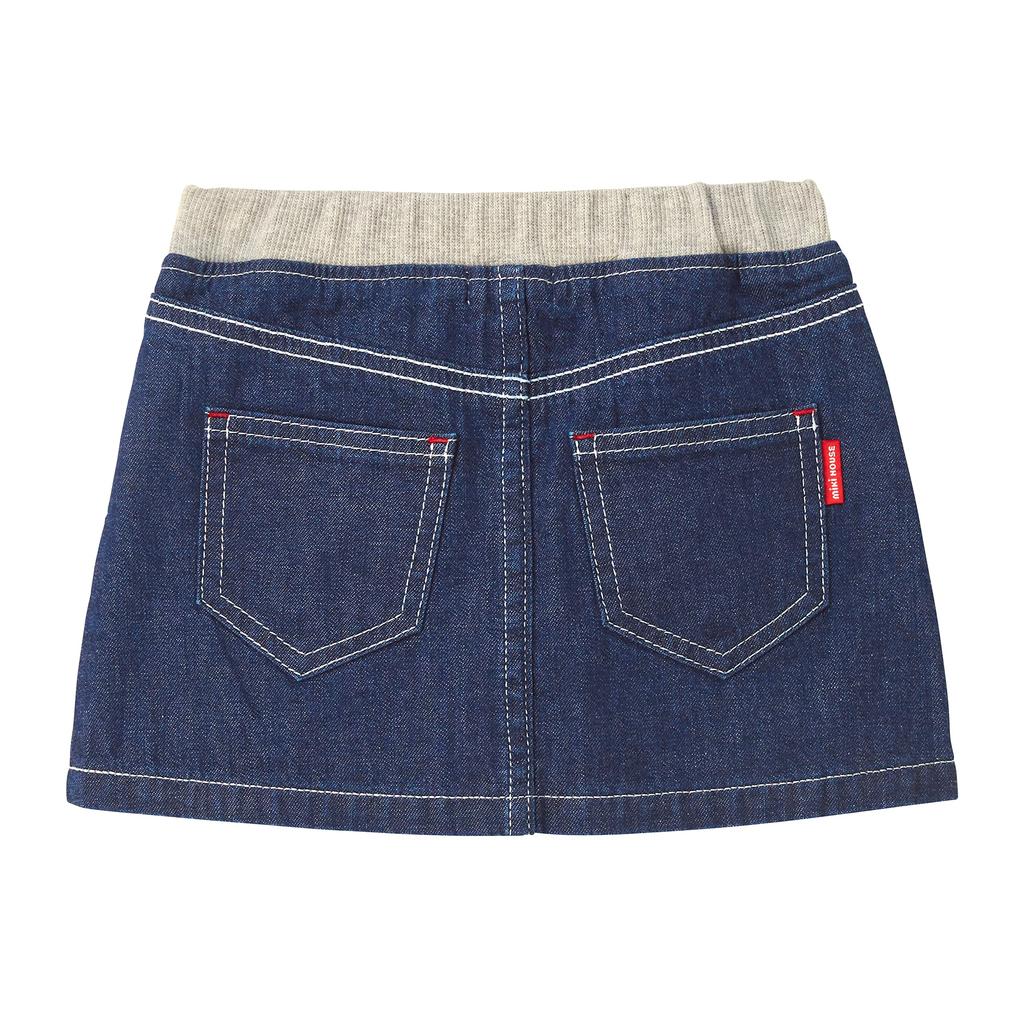 Юбка джинсовая Hickory Logo Simple Girls Baby Kids Clothing S Indigo Blue [MIKI HOUSE] Детская 10-1711-494 (100-110cm)