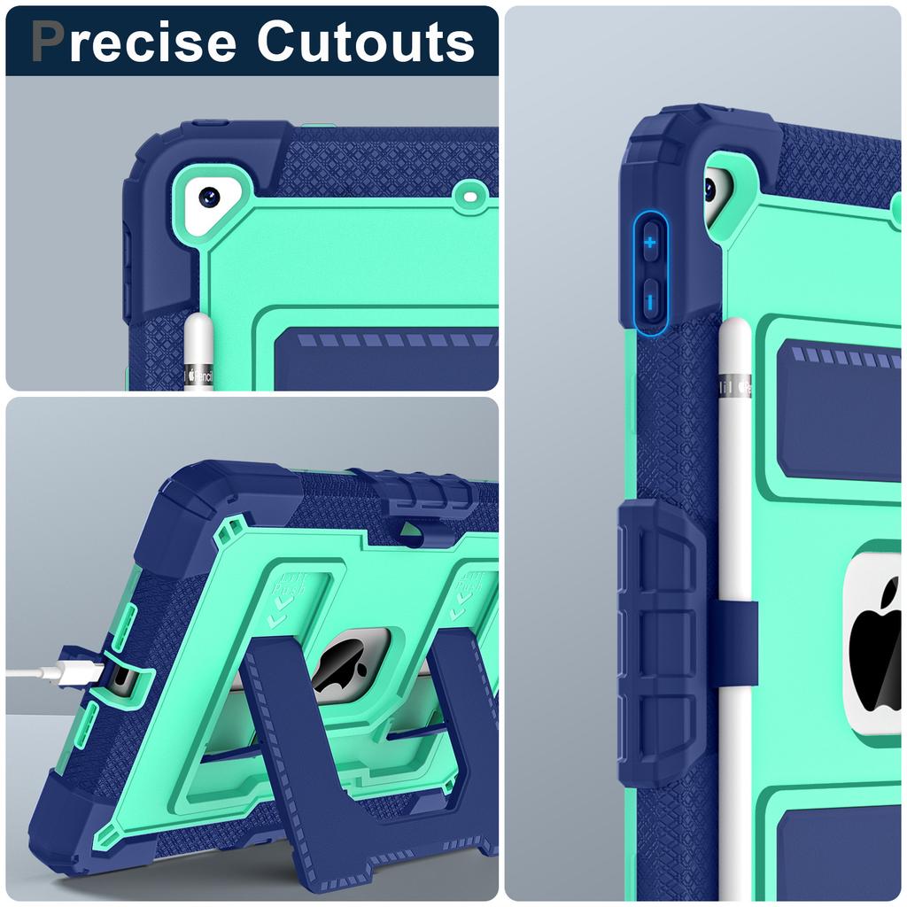 Tablet Case with Kickstand for iPad 10.2 (2021)/(2020)/(2019) Anti Drop PC+Silicone Cover