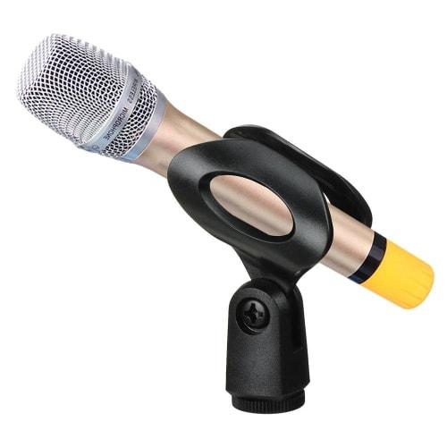 4-Pack Microphone Clips, Universal Wired/Wireless Microphone Mount Holder for Mic Stands