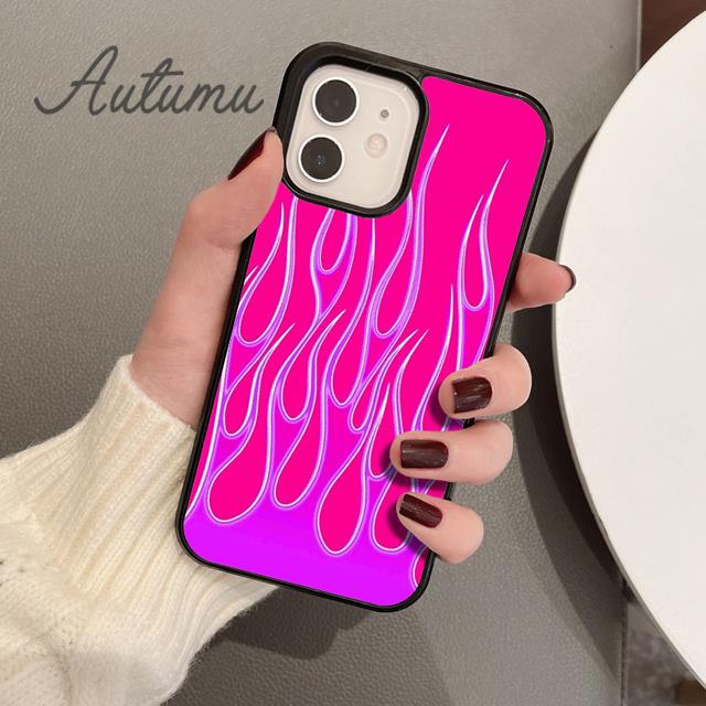 Чехол для телефона Flame для iPhone 11 12 13 14 Pro Max mini X XR XS SE 2020 5 6S 7 8 Plus Samsung Galaxy S21 S22 Cover shell