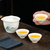 Suet jade porcelain travel tea set portable express cup outdoor camping tea pot tea cup tea tray one pot three