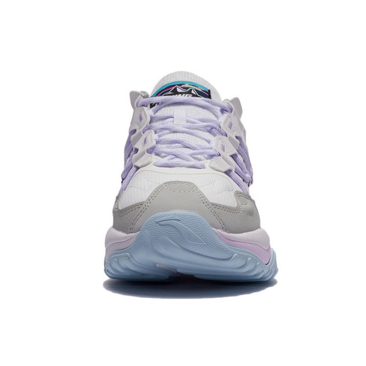 Li Ning Aurora Wind V2 амортизирующие низкие спортивные повседневные туфли женские кроссовки белые серые AGCS016-2