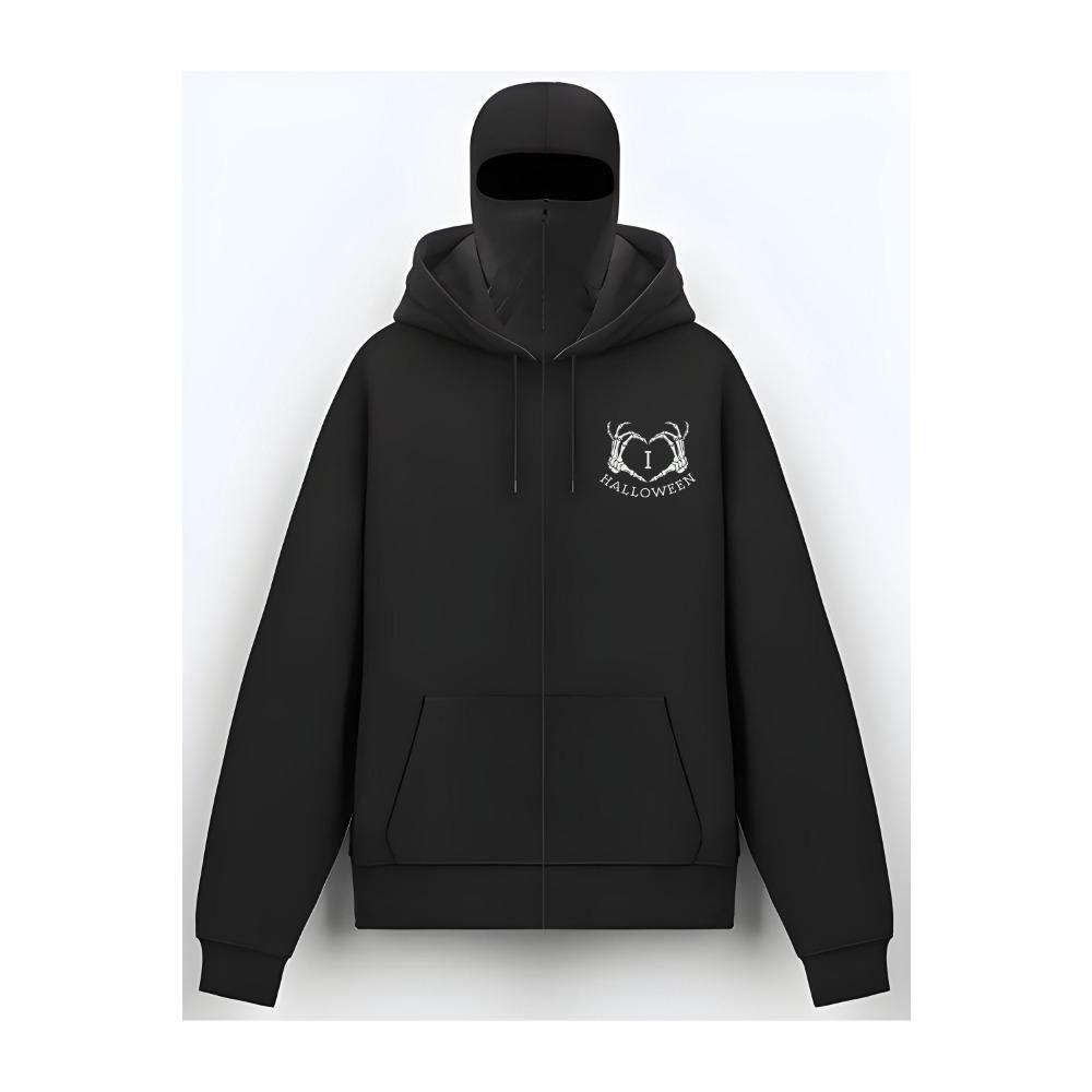 Мужское новое худи с принтом забавного узора любви, с двойным воротником и двойным капюшоном, модное, уличное, трендовое пальто