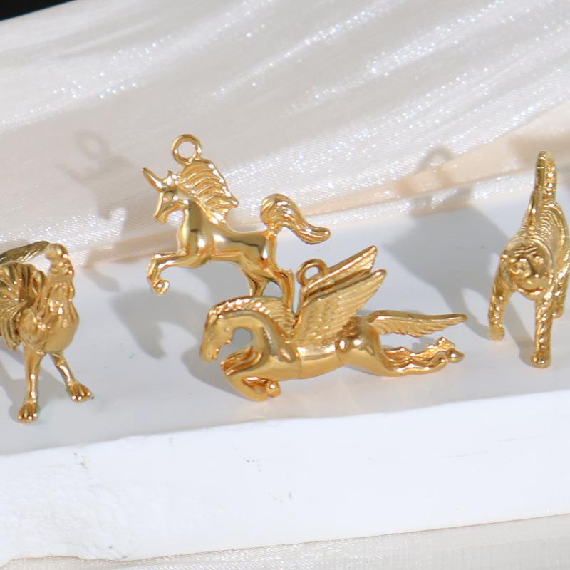 Подвеска из нержавеющей стали Единорог Тигр Лошадь для DIY Персонализированное Животное Ожерелье Браслет Шармы Аксессуары для изготовления ювелирных изделий