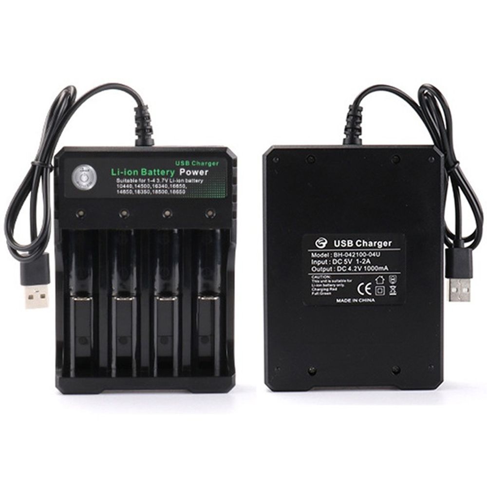 Li-ion Battery 18650/18500/16340/14500/26650 4 Slot Battery Charger For 18650 Charging USB Charger
