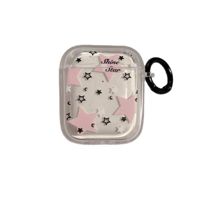Ins simple pink stars for AirPods Pro protective case Bluetooth 1st generation AirPods 1 wireless earphone case