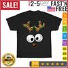Matching Family Christmas Reindeer Face Christmas Vintage T Shirt Men Women Kid