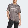 Мужская повседневная футболка с коротким рукавом Adidas Originals серии REAL MADRID, буквенная, угольно-серого цвета, для футбола