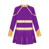 Kids Girls Cheerleading Dance Dress Letter Pattern Shiny Metallic Long Sleeve Pleated Dress