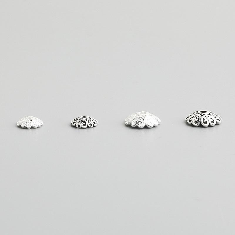 Разделитель колпачков для бусин в форме цветка из стерлингового серебра S925 для браслетов ручной работы своими руками