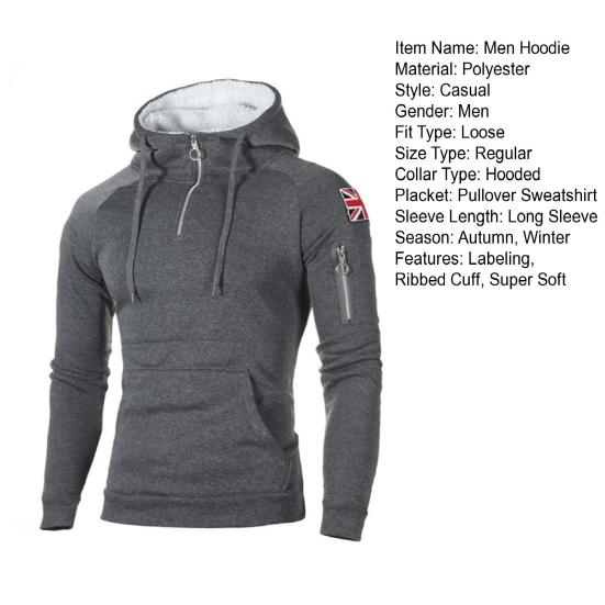 Мужская толстовка с карманами и карманами, уличная одежда, пуловер в рубчик с манжетами и маркировкой, толстовка для повседневной носки