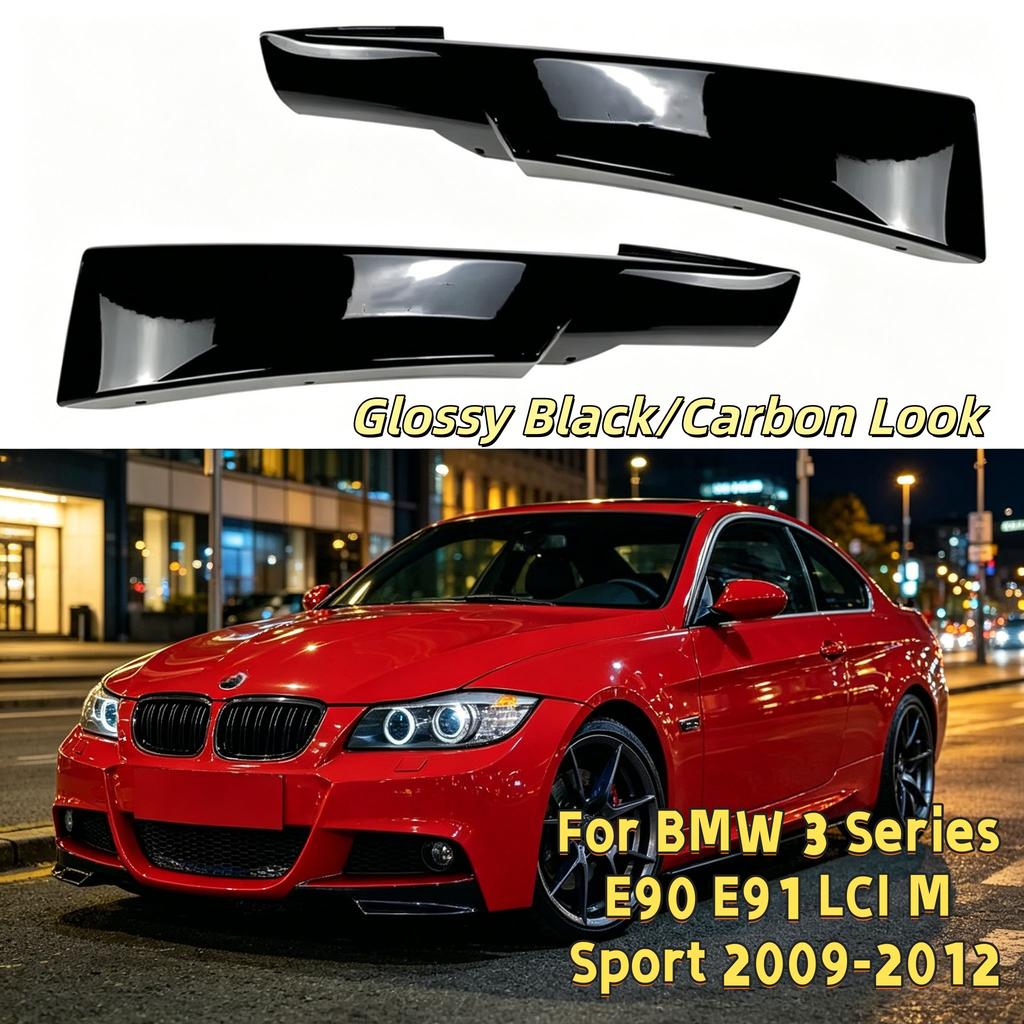 For BMW 3 Series E90 E91 LCI M Sport 2009-2012 Pair Front Bumper Splitter Lip Diffuser Spoiler Body Kit Cover Parts
