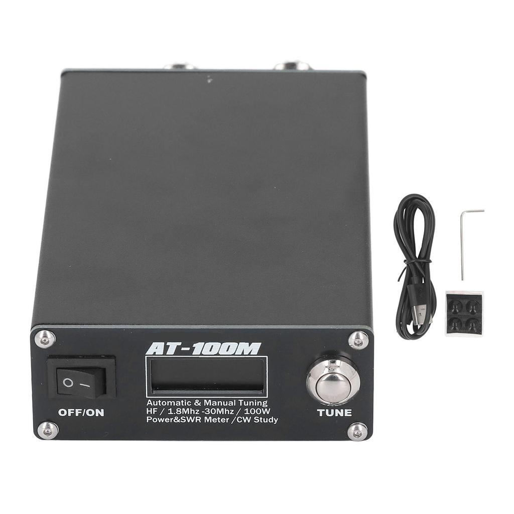 AT100M Antenna Tuner 1.8mhz To 30mhz 100W Organic LED Display Universal Rechargeable Antenna Tuner