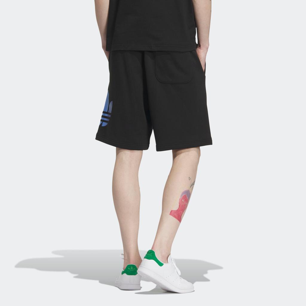 adidas Вязаные шорты Originals Trefoil с логотипом и шнурком средней посадки, мужские брюки черного цвета IP7545