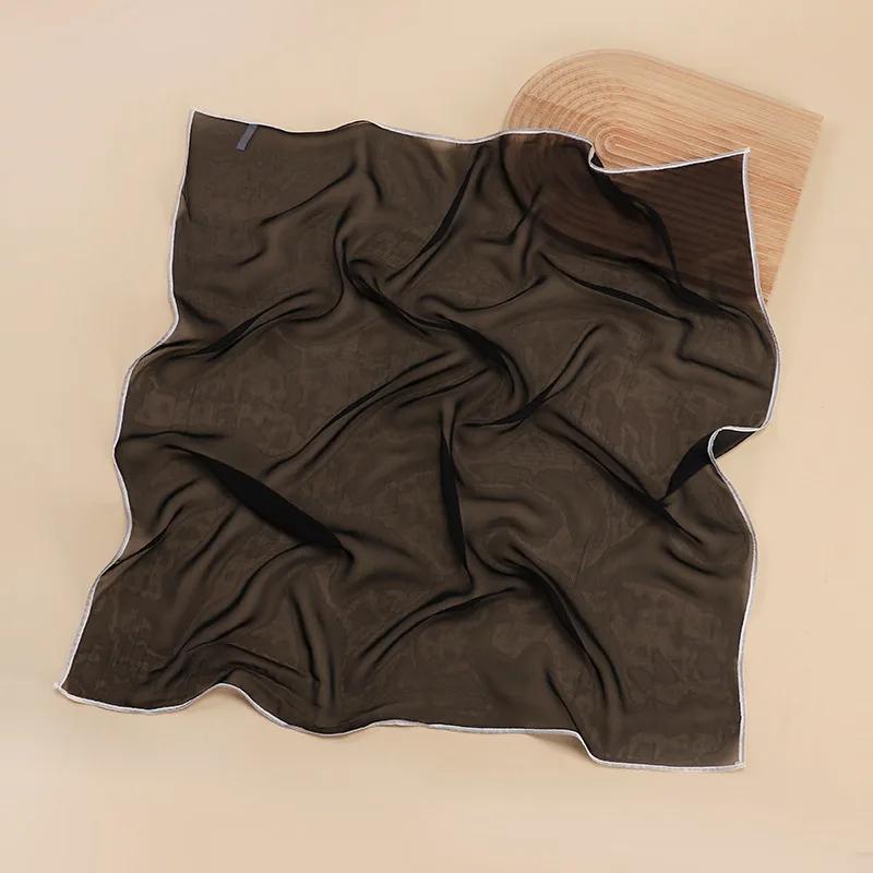 Solid Color Handkerchief Cotton Silk Neck Scarves For Women Small Shawls Bandana Head Scarfs Female Square Hairband Hijab Scarf