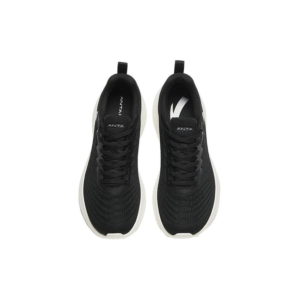 Anta Thick Sole Shock Absorbing Non-Slip Durable Low-Top Running Shoes Men Sneakers Black White 912335505-1